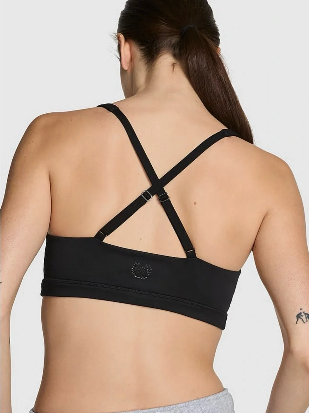 Victoria's Secret Black Wireless Bralette with Adjustable Straps pink relay